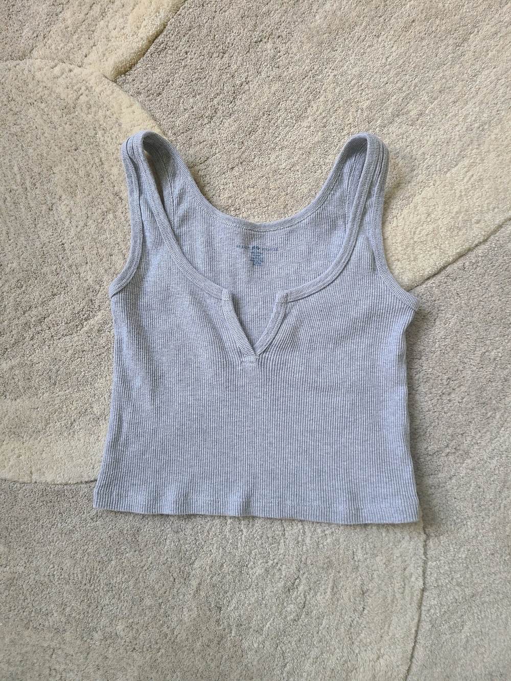Brandy Melville Gray Crop Ribbed Tank Top